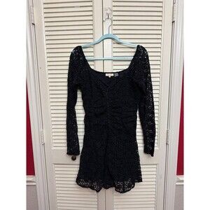$459 By TiMo Women's Size Small Black Floral Lace Long Sleeve Cocktail Party